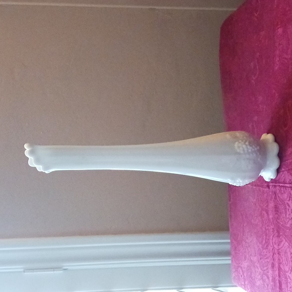 Westmoreland Swung Milk Glass Vase Paneled Grape Design          13 " High - Picture 2 of 5